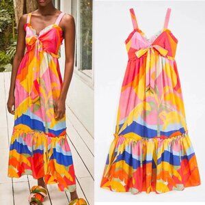 Farm Rio Tropical Sunset Maxi Dress Size XS
